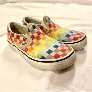 Vans Kids Classic Slip-On Checkerboard Rainbow
